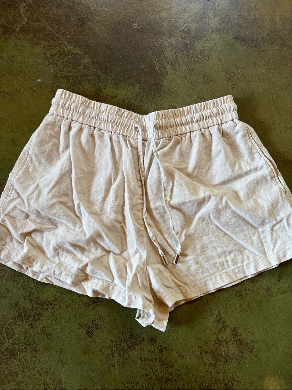 Zara Beige Women's Athletic Drawstring Shorts